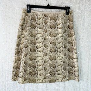 Liz Claiborne LizSport Pencil Skirt Women's Size 14 Beige Lined Velour Snakeskin